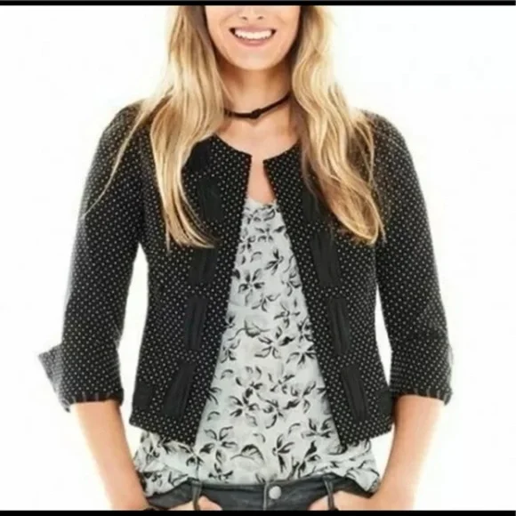 CAbi Polka Dot Black White Women's Blazer - Picture 2 of 8
